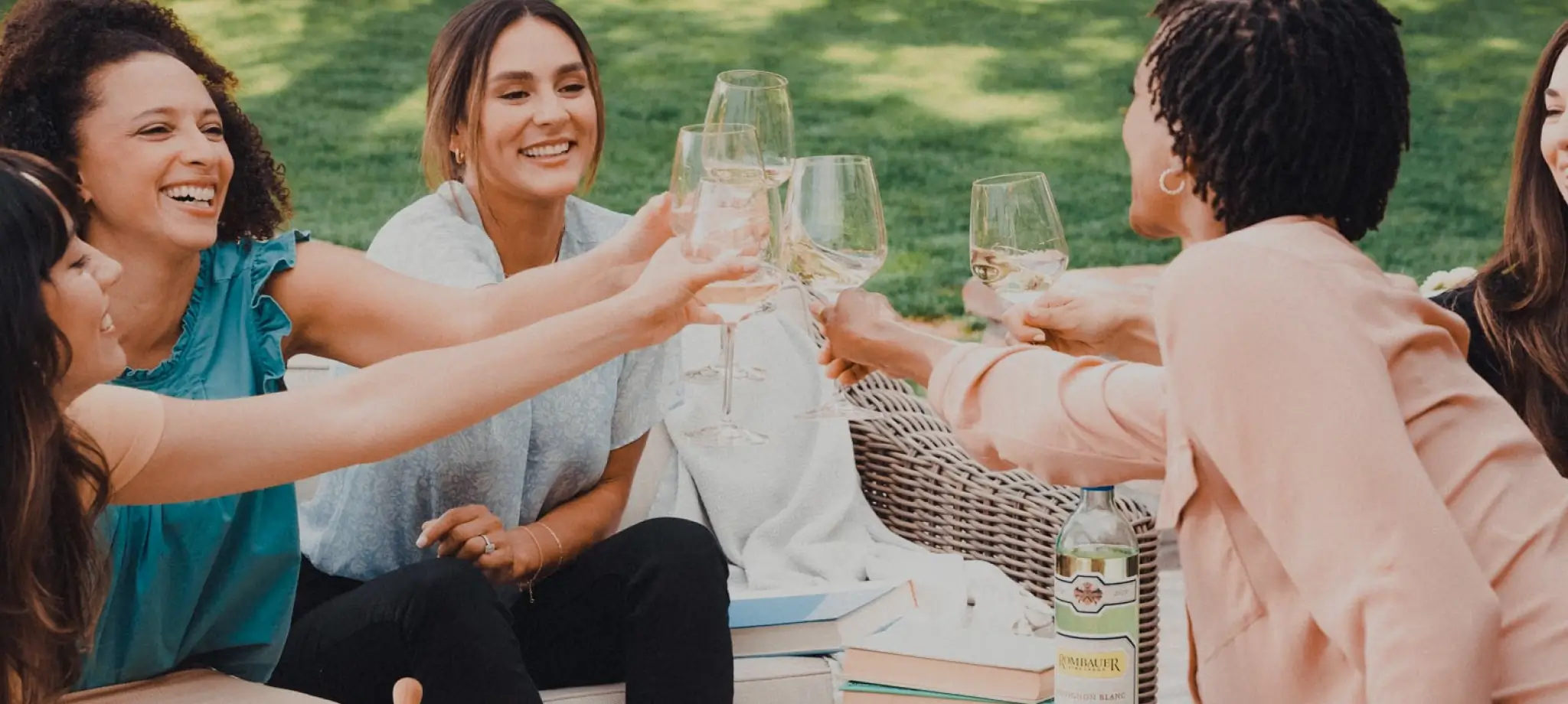 Women cheersing together