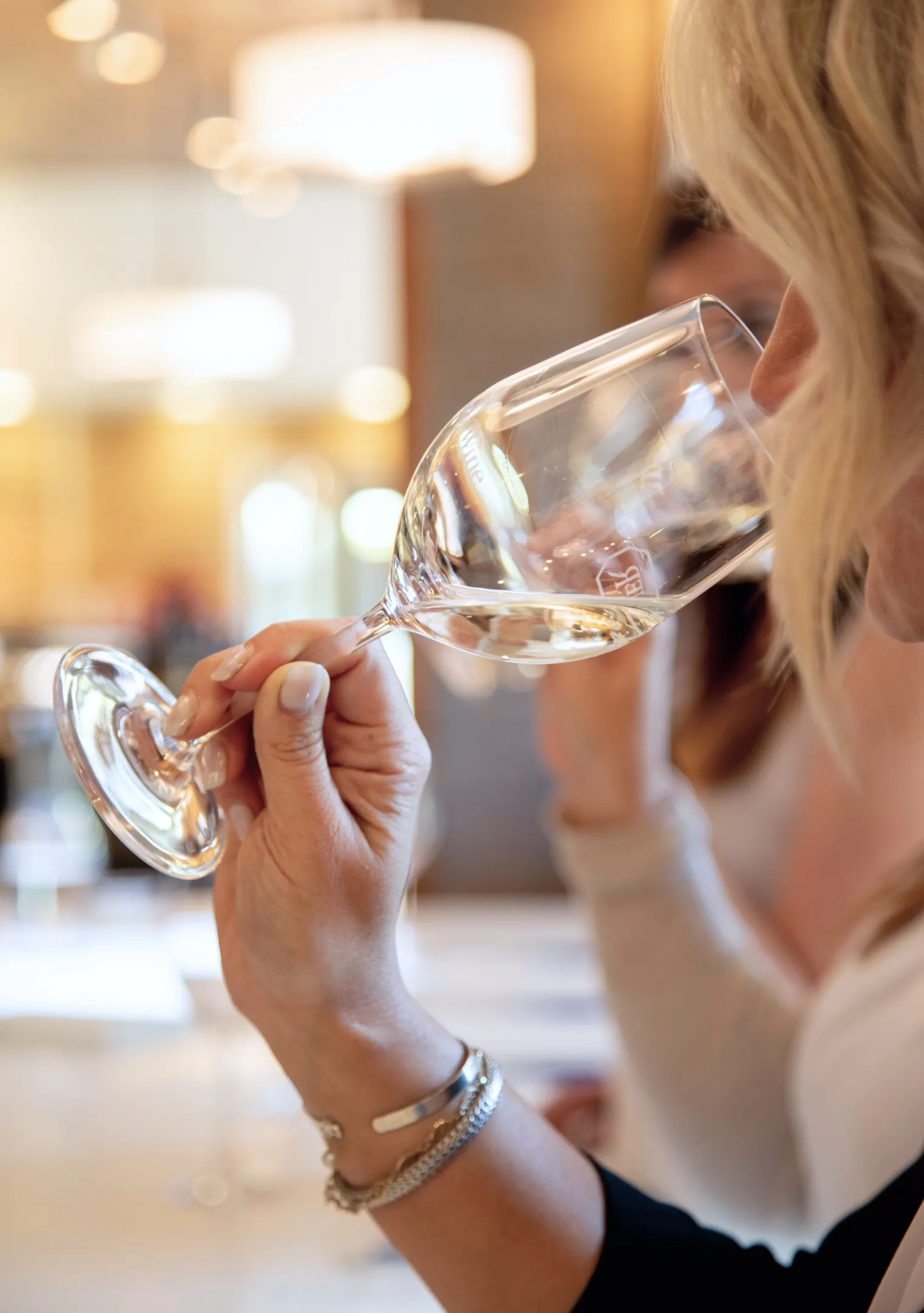 woman drinking wine