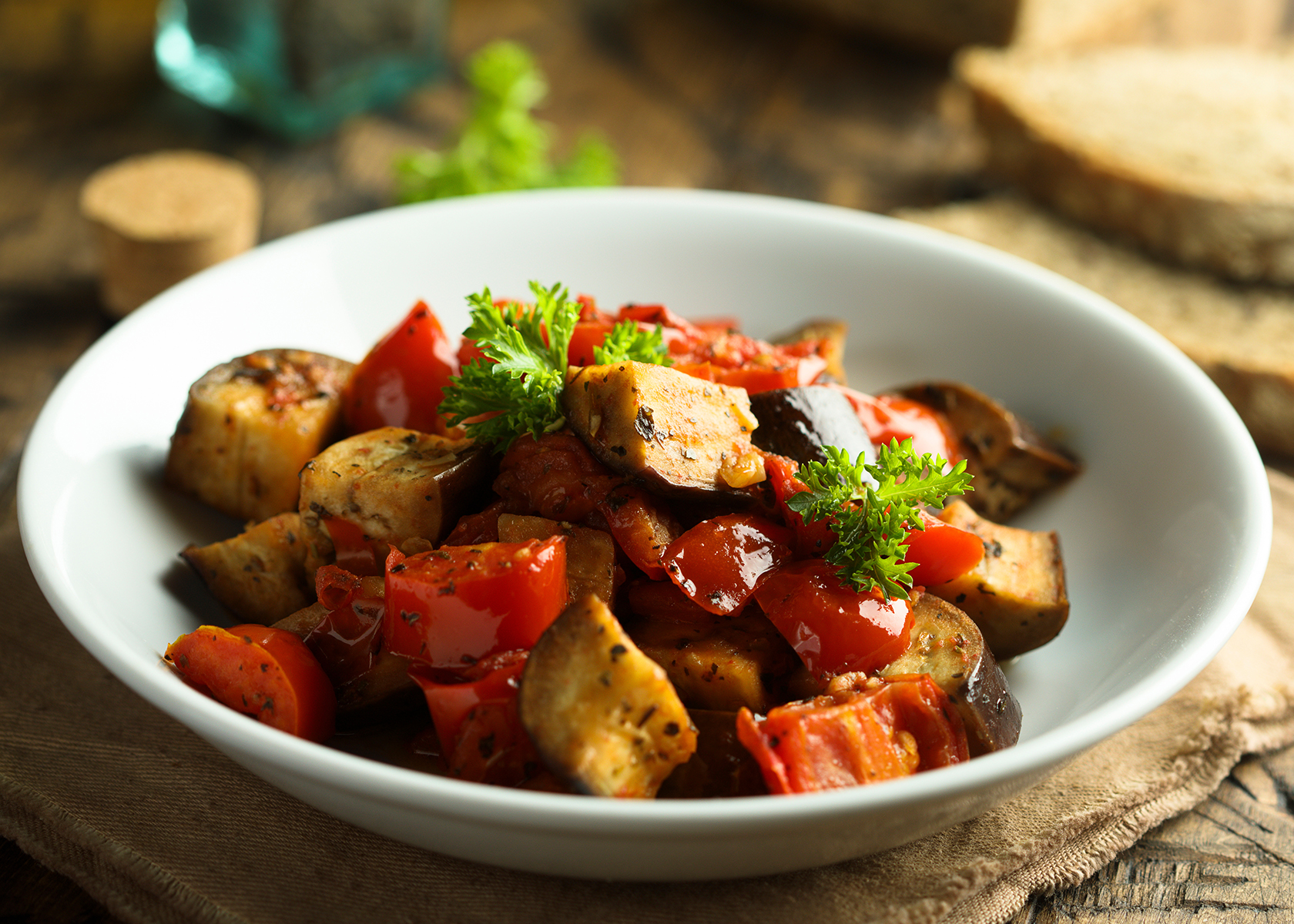 Roasted Eggplant & Tomato Ragout with Herbed Polenta - Rombauer Vineyards