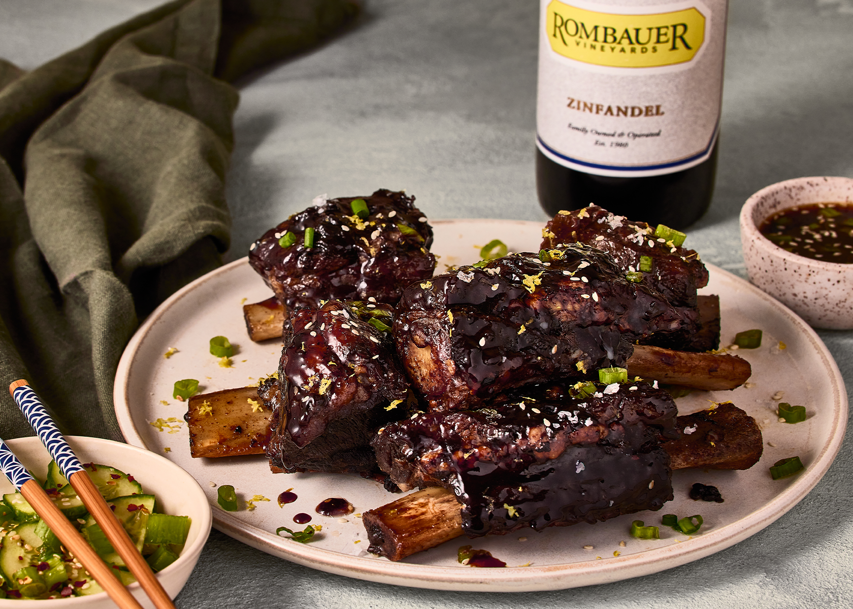 Peter Som's Braised Soy and Black Garlic Short Ribs - Rombauer Vineyards