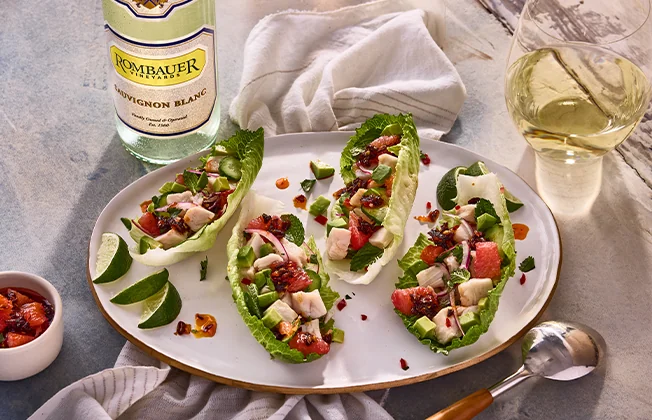 Peter Som Mahi Mahi Larb and Rombauer Sauvignon Blanc