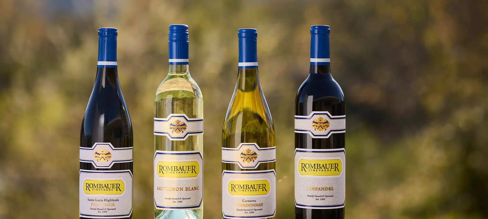 Rombauer Pinot Noir, Sauvignon Blanc, Chardonnay, and Zinfandel