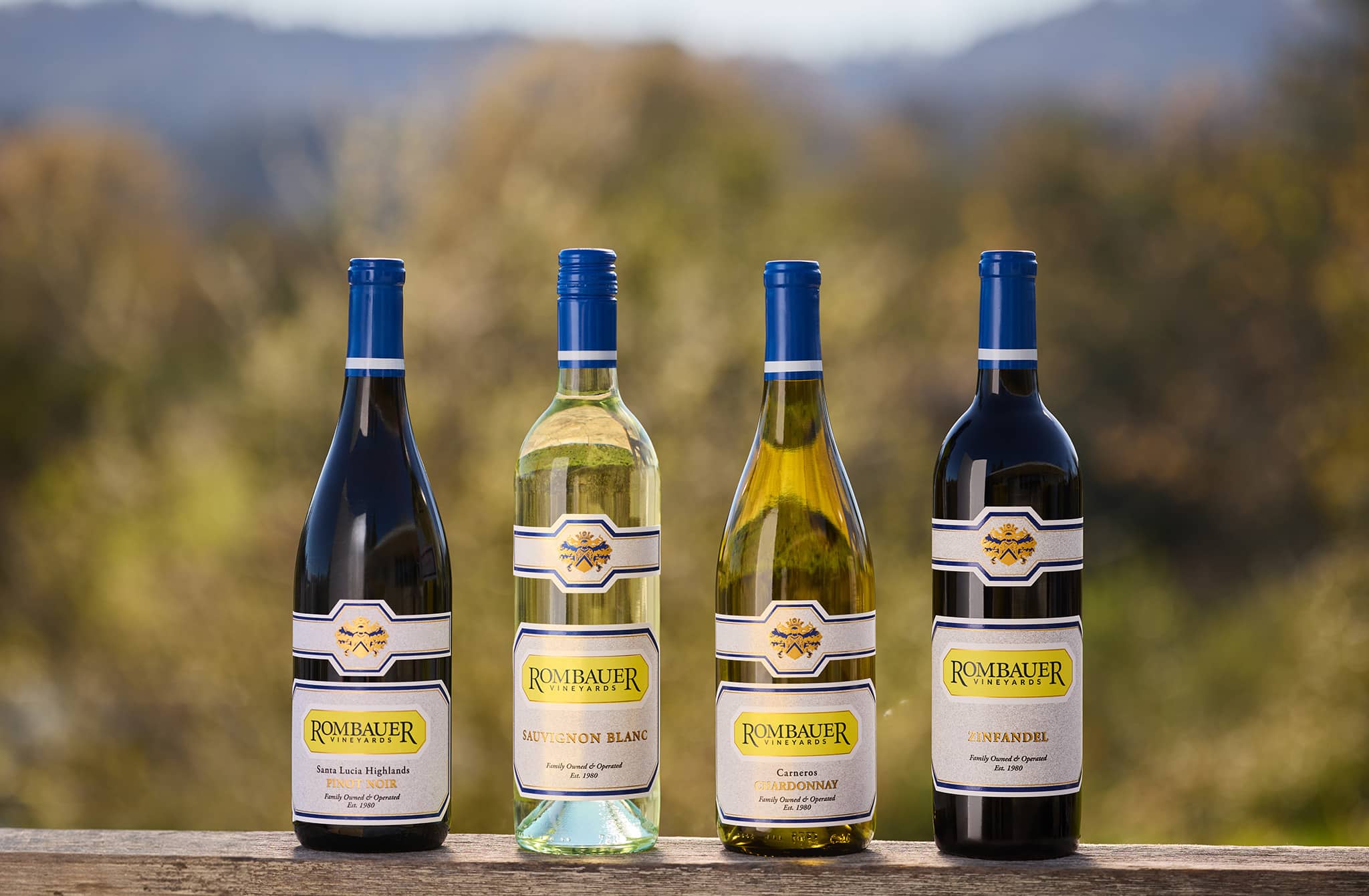 Rombauer Pinot Noir, Sauvignon Blanc, Chardonnay, and Zinfandel