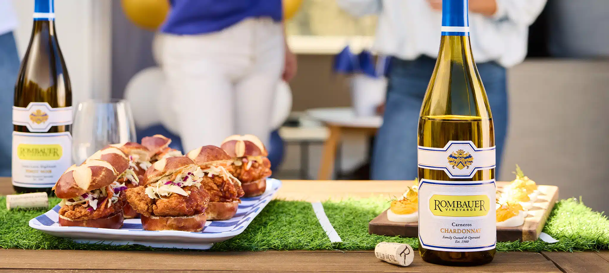 Chardonnay on a fall tailgate table