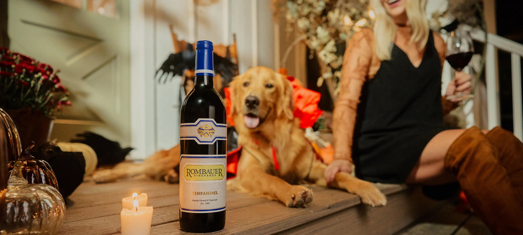 Zinfandel on a Halloween porch