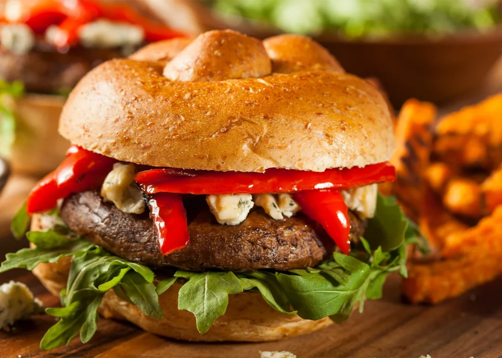 Grilled Portobello and Boursin Burger Recipe.