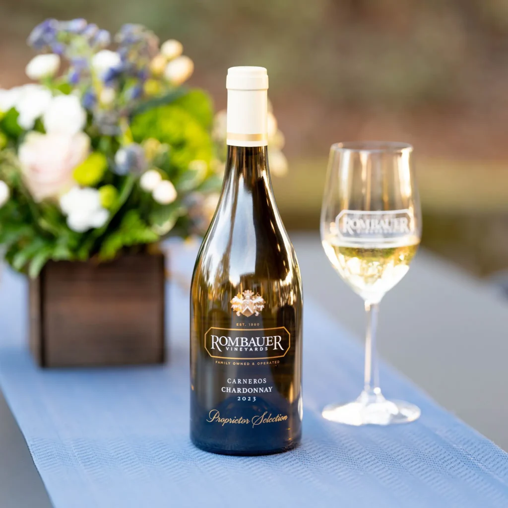 Carneros Chardonnay 2023 bottle and glass
